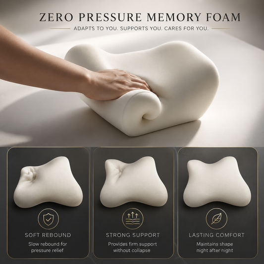 JoyRide Neck Pillow | Travel Car Pillows for Neck & Back| Ergonomic Memory Foam Support