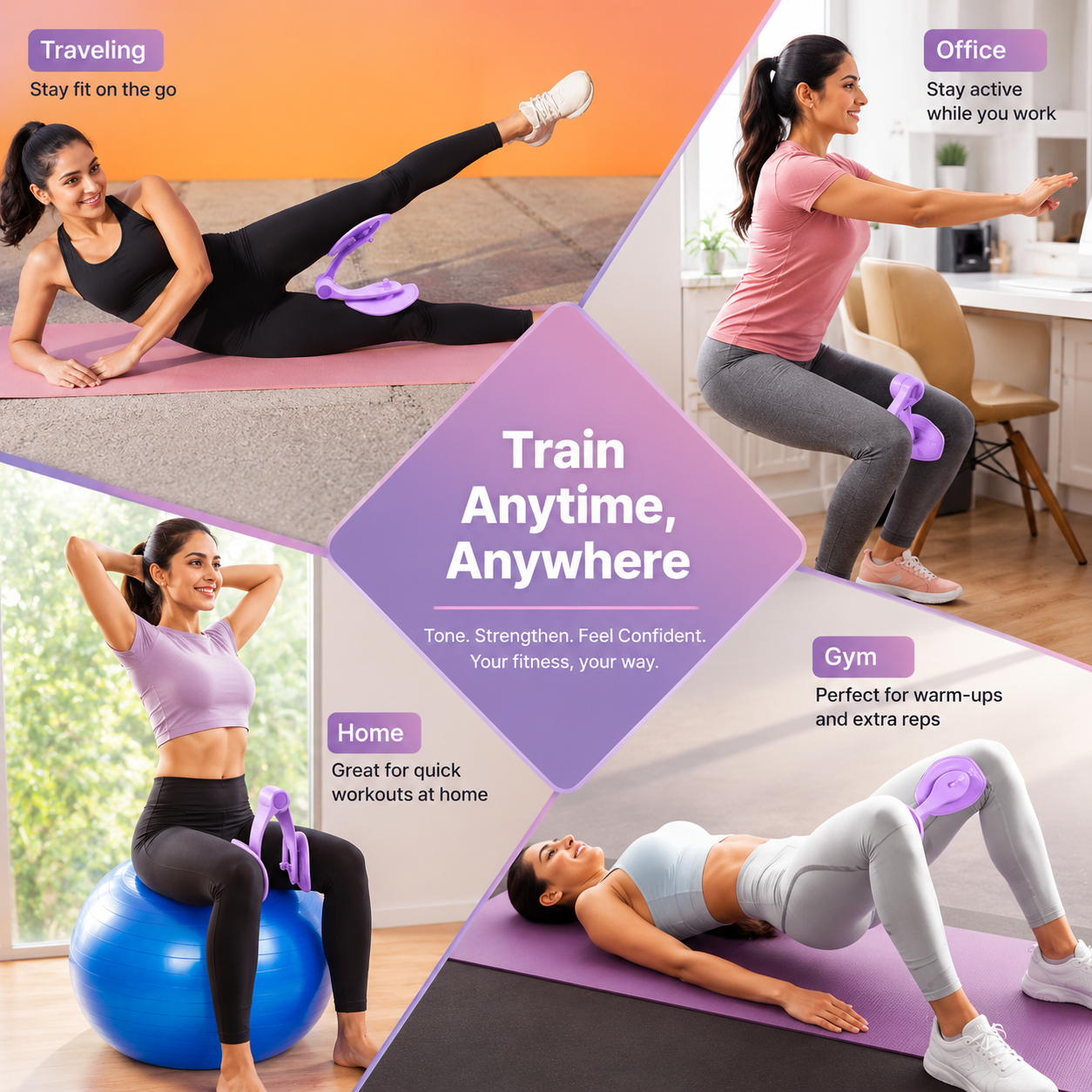 Fit&Tone |Hip & Thigh Trainer Exerciser | Pelvic Muscle Trainer| Tone Lower Body at Home