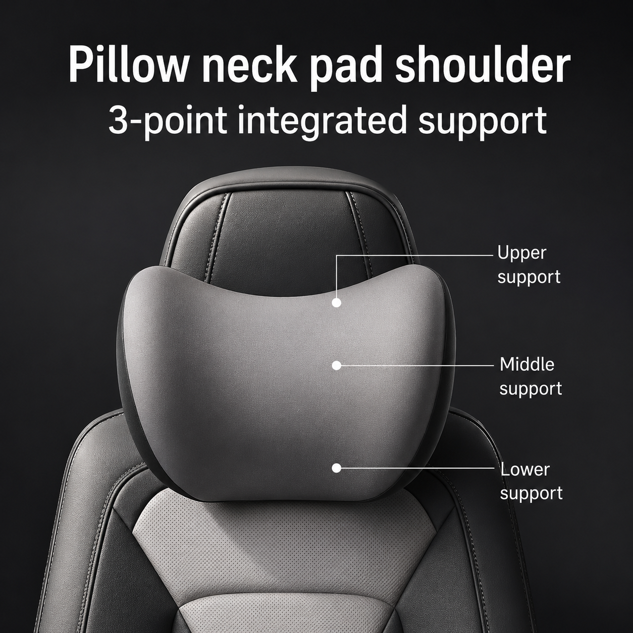 JoyRide Neck Pillow | Travel Car Pillows for Neck & Back| Ergonomic Memory Foam Support