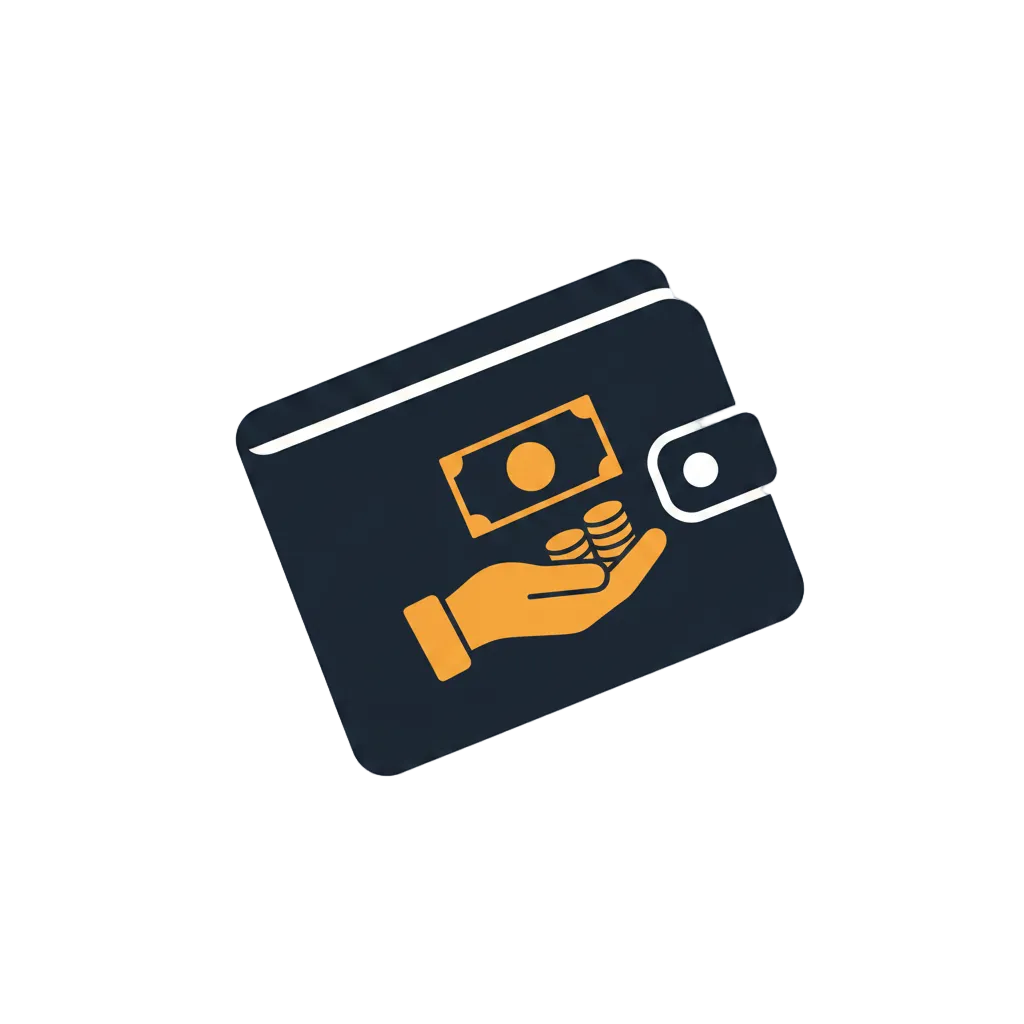 Icon of a price tag with a star and percentage symbol on a transparent background
